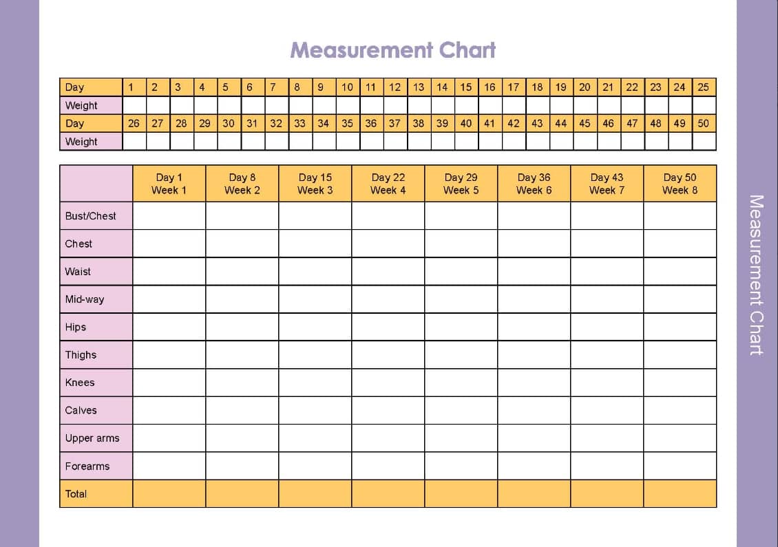 FREE Printable Body Measurement Chart closetsamples