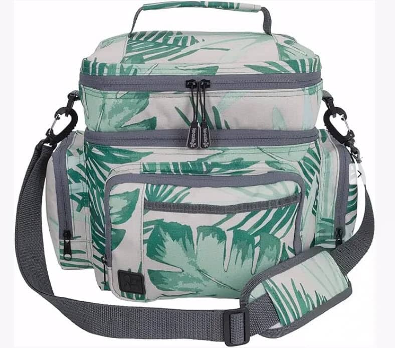 KOOZIE Brand MultiCompartment Cooler Lunch Bag in Fun Tropical Print closetsamples